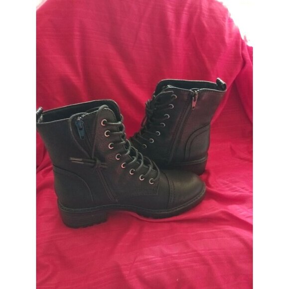Seychelles Womens Black Combat Boots 6.5M Amy Lace-Up & Side Zipper - Picture 6 of 13
